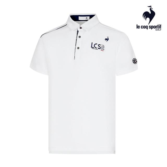 【LE COQ SPORTIF 公雞】官方直營 高爾夫系列 男款白色簡約百搭高機能防曬短袖POLO衫 QGT2J202
