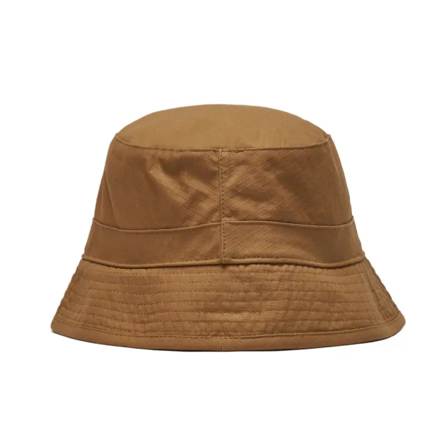 【Dickies】男女款棕色純棉暗格紋側邊品牌Logo織標漁夫帽｜DK013054BD0