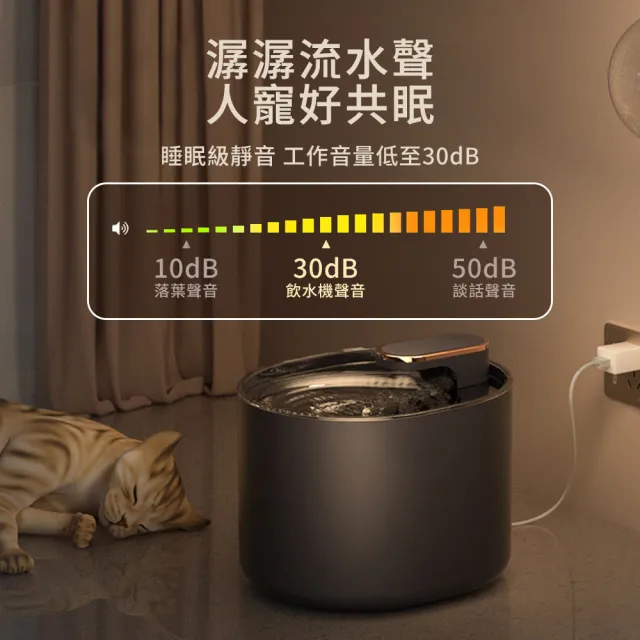 【寵物王國】最新款缺水斷電雙過濾 寵物飲水機 貓咪飲水機(智能防乾燒超靜音 寵物飲水器 貓飲水機)