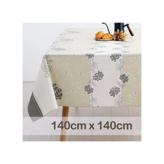 【CasaBella 美麗家居】防水桌巾 米褐亞維儂 140x140cm(防水 防油 PVC 桌巾 桌布 野餐桌巾)