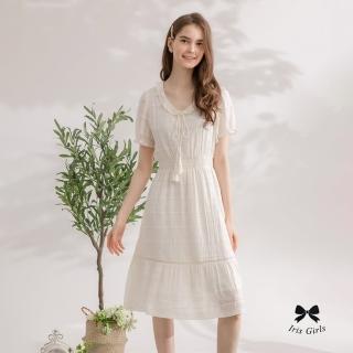 【Iris Girls 艾莉詩】香草花境波浪領洋裝(41628)