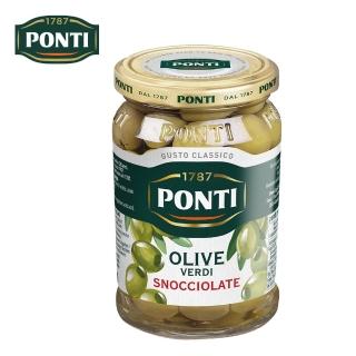 【PONTI】義大利 去籽綠橄欖 290g(沙拉 義大利麵 披薩)