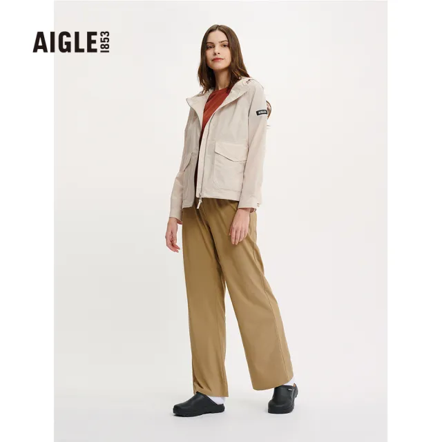 【AIGLE】女抗UV防潑外套AG-4P253A138 淺卡其(女裝 抗UV外套 防潑水外套)