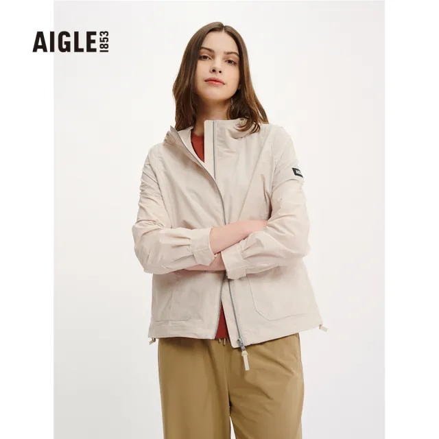 【AIGLE】女抗UV防潑外套AG-4P253A138 淺卡其(女裝 抗UV外套 防潑水外套)