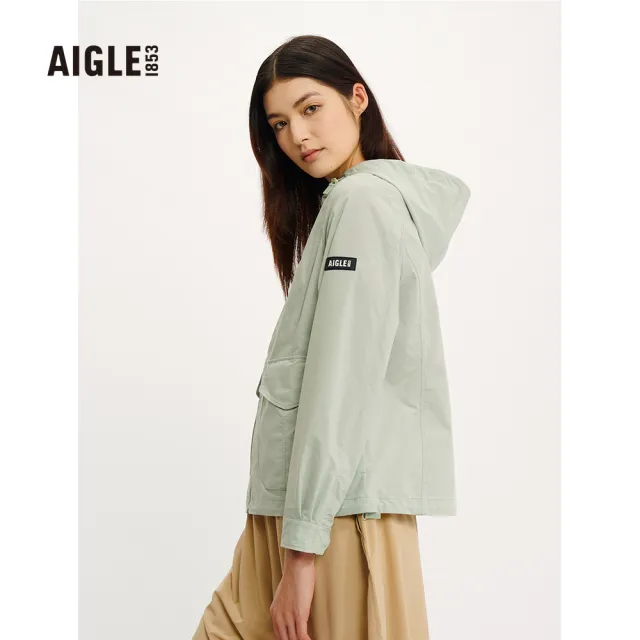 【AIGLE】女抗UV防潑外套AG-4P253A244 淺綠(女裝 抗UV外套 防潑水外套)