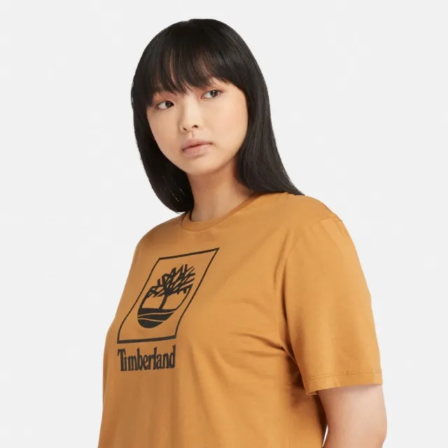 【Timberland】中性小麥色 Logo 短袖T恤(A41G5P47)