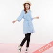 【betty’s 貝蒂思】素色剪裁腰帶立領七分袖襯衫(淺藍色)