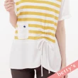 【betty’s 貝蒂思】條紋拼接造型抽繩長版T-shirt(黃色)