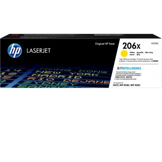 【HP 惠普】官方直營 206X 高列印量黃色原廠雷射列印碳粉匣(W2112X)
