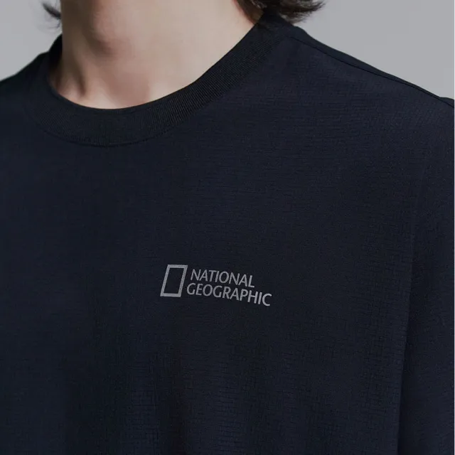 【National Geographic 國家地理】男女同款 AIRDOT 涼感短袖上衣 - 炭黑色(高透氣/輕量化/男女同款)