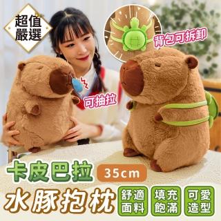 【DREAMCATCHER】35CM療癒水豚抱枕(卡皮巴拉/烏龜水豚/水豚君/娃娃/抱枕/造型抱枕/生日禮物/交換禮物)