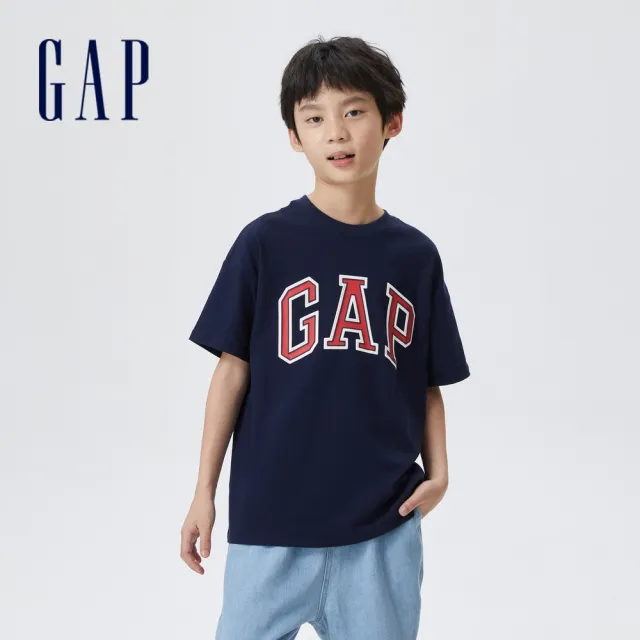 【GAP】兒童裝 Logo短袖T恤 厚磅密織親膚系列-多色可選(850572)