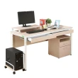 【DFhouse】頂楓150公分電腦桌+2抽屜+主機架+活動櫃+桌上架-黑橡木色