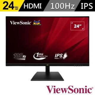 【ViewSonic 優派】VA2436-MH 24型 IPS FHD 100Hz 平面護眼電腦螢幕(內建喇叭/HDMI/VGA/1ms)