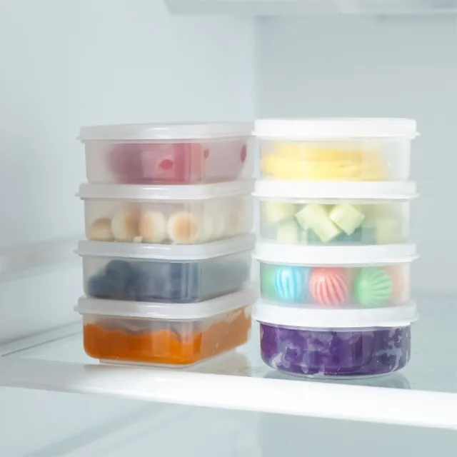 【Dagebeno荷生活】PP材質可疊加XS小號保鮮盒 外出食品分裝盒點心盒(圓形3入)