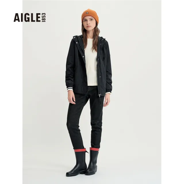 【AIGLE】女抗UV防潑水外套 AG-3A249A100 黑色(女裝 抗UV外套 防潑外套)