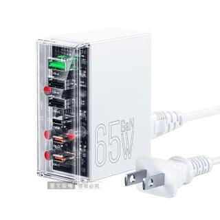 【HOCO】65W氮化鎵GaN 供電怪獸 PD/QC/TYPE-C 六孔輸出桌上型延長線快充充電器(3C3A)