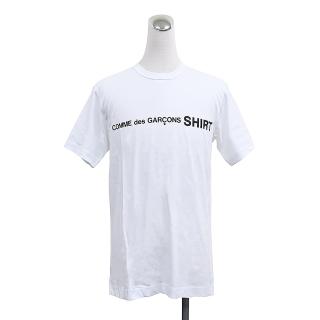 【Comme Des Garcons CDG】COMME DES GARCONS胸前字母印花LOGO純棉短袖T恤(男款/白)