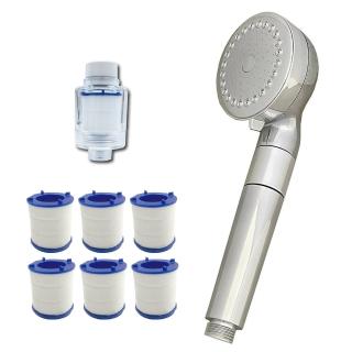 【Water More】臺灣專利 微氣泡蓮蓬頭 KB688(透明雙重除氯過濾器+替換濾芯6顆)