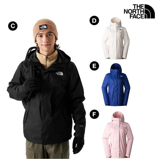 【The North Face 官方旗艦】機能型首選 - 防水透氣三合一連帽外套-內搭抓絨款(多款任選)