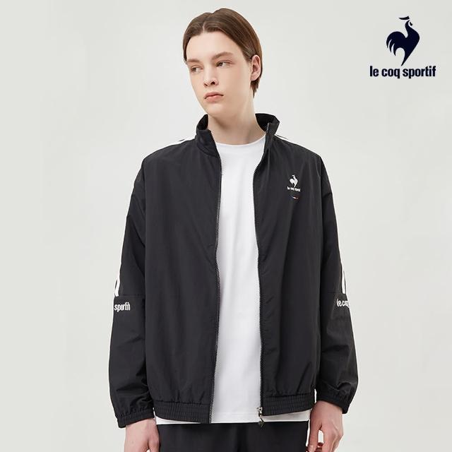 【LE COQ SPORTIF 公雞】運動基礎防風外套 男女款-黑色-LKT63563