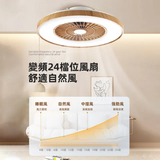 【XINGMU 興沐】日式60CM仿木隱形led風扇燈(隨心調風/光/定時關機/靜音省電)