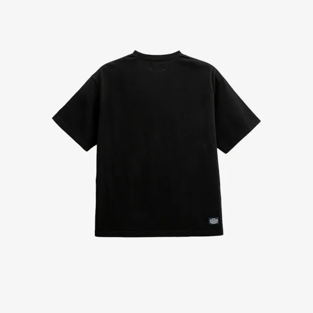 【Arnold Palmer 雨傘】男裝-學院風LOGO刺繡厚磅T恤(黑色)