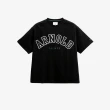 【Arnold Palmer 雨傘】男裝-學院風LOGO刺繡厚磅T恤(黑色)