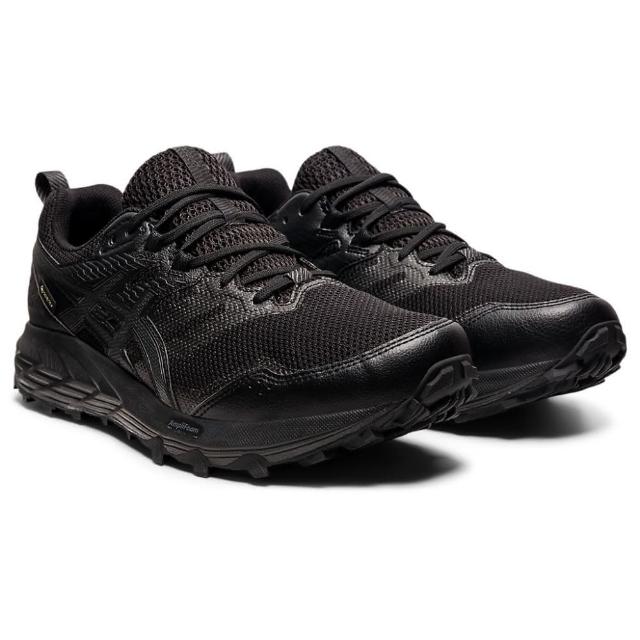 【asics 亞瑟士】GEL-TRABUCO 12 GTX 男款 防潑水系列 越野 慢跑鞋 黑綠(1011B801-001)