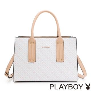 【PLAYBOY】手提包附長背帶 Chic系列(卡其色)