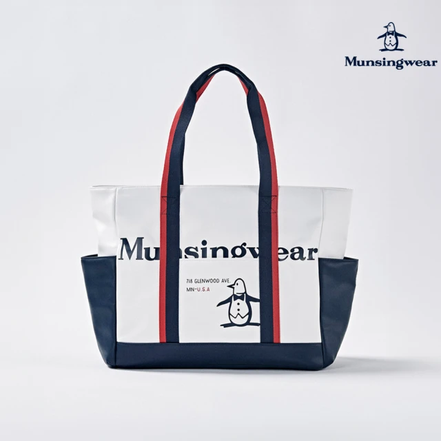 MunsingwearMunsingwear 企鵝牌 白色土耳其國旗配色大容量波士頓包 MGTJ0A06