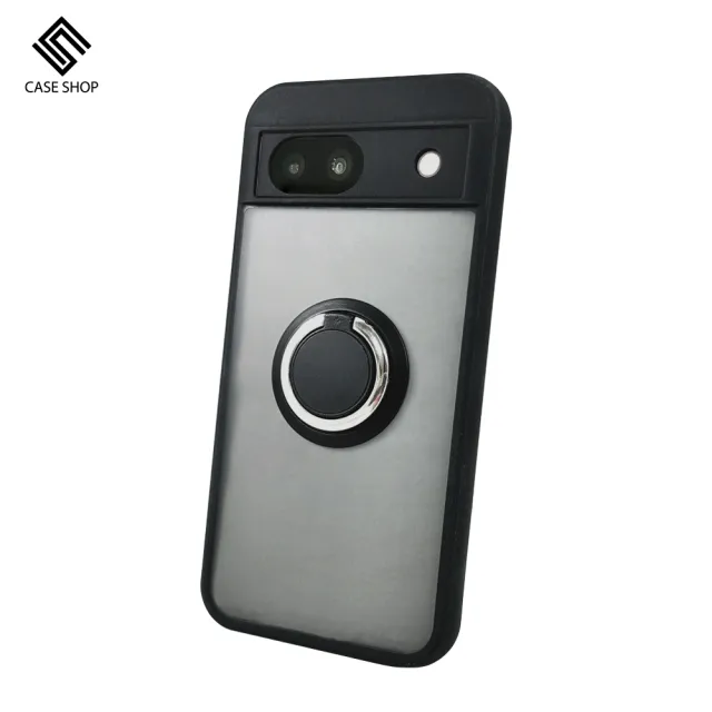 【CASE SHOP】CASE SHOP Google Pixel 8a 指環支架站立保護殼-黑(360度可調整式支架、一秒輕鬆追劇)