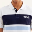 【Arnold Palmer 雨傘】男裝-胸前撞色拼接機能網眼POLO衫(白色)