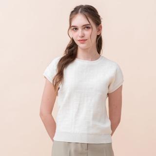 【perng yuh 芃諭名品】*自在格調 字母織紋 廓形針織衫(2024 SS Collection｜3A春夏 優惠系列)
