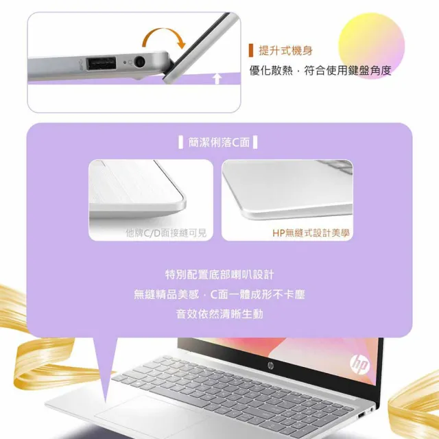 【HP 惠普】15吋 i3-1315U 輕薄效能筆電(超品 15-fd0074TU/8G/512G SSD/Win11)