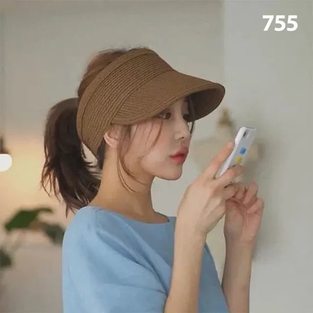 【SeasonsBikini】春夏百搭防曬編織草帽(草帽摺疊空頂)