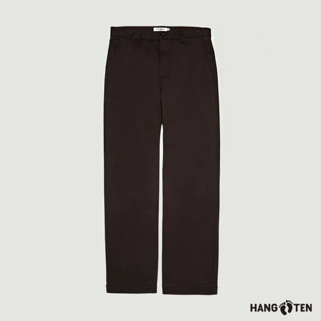 【Hang Ten】男裝-TAPERED FIT嫘縈錐形休閑九分長褲(黑)