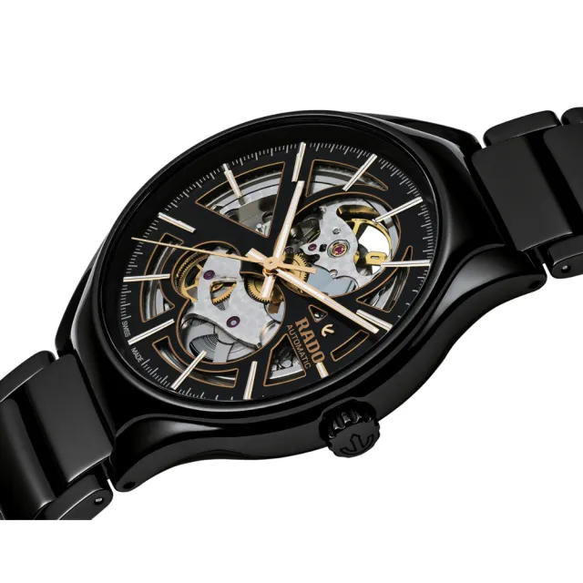 【Rado 雷達表】True真我系列 高科技陶瓷全鏤空機械腕錶-黑40mmR05(R27100162)
