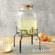 【Just Home】玫瑰金派對玻璃果汁飲料桶3.5L附台灣製鐵架(飲料桶 果汁桶 派對桶 茶桶)