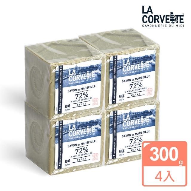【La Corvette 法釩】經典橄欖油馬賽皂300g 4入組