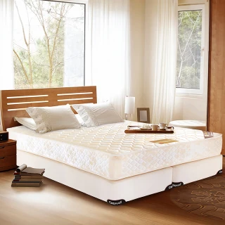 【德泰】五星級飯店款 彈簧床墊 單人加大3.5尺+Oleles 歐萊絲 乳膠QQ枕(送保潔墊)