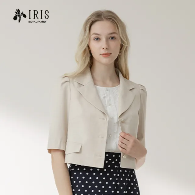 【IRIS 艾莉詩】文藝氣息單排釦五分袖西裝外套(42512)