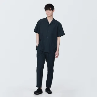 【MUJI 無印良品】男透氣彈性泡泡紗開領短袖襯衫(共3色)