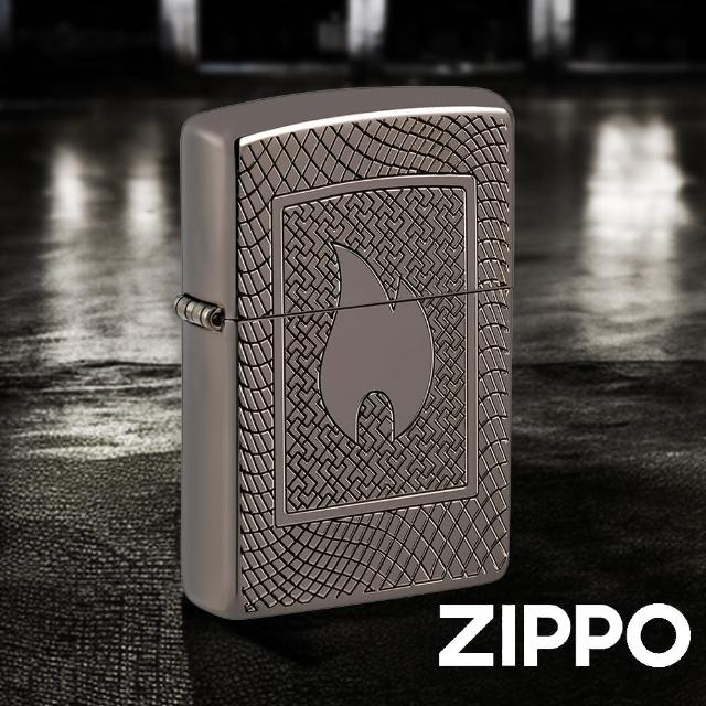 【Zippo】Zippo火焰網格紋路防風打火機(美國防風打火機)
