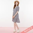 【betty’s 貝蒂思】百變格紋半開襟壓褶短洋裝(深藍格子)