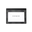 【COACH】PVC Logo拼接真皮一片式證件票卡夾(鐵灰黑)