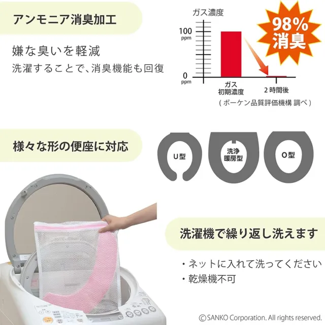 【Sanko】日本製 消臭馬桶坐墊貼 素色(柔軟型)