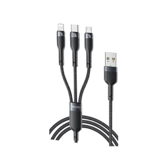 【Yesido】Type-C to USB-A三合一充電傳輸線(Lightning/Micro USB/TypeC手機電腦車用多用途)
