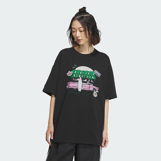 【adidas 愛迪達】上衣 女款 短袖上衣 運動 亞規 SMR GFX TEE SS 黑 IW6297