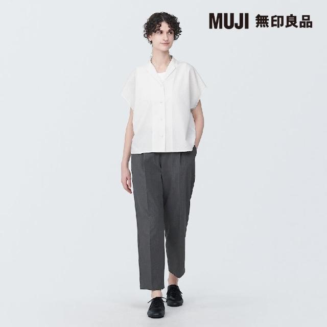 【MUJI 無印良品】女透氣彈性泡泡紗開領短袖襯衫(共3色)